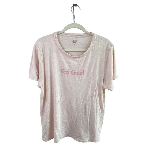 J Crew Shirt Womens Large Short Sleeve T Shirt Feel Good Lightweight Pink - Picture 1 of 6